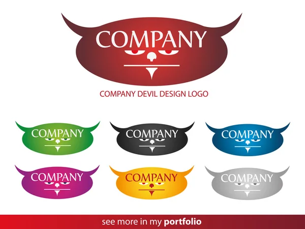 Logotipo da empresa Diabo Design, Vector —  Vetores de Stock