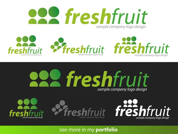 Företaget Logotypdesign färsk frukt — Stock vektor