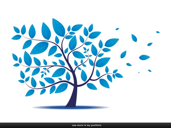 Tree with leaves,plant,forest — Stock Vector