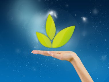 el, arka plan avuç içinde yaprak