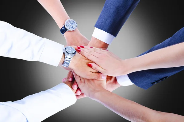 Teamwork,holding hands,handshake,business background — Stock Photo, Image