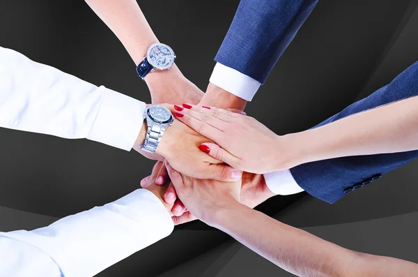 Teamwork, houden handen, handdruk, zakelijke achtergrond — Stockfoto