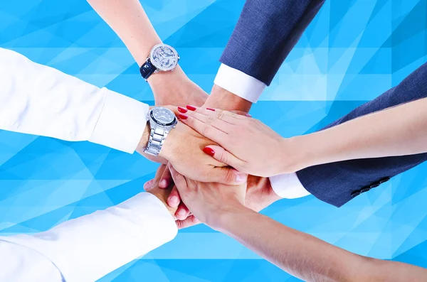 Teamwork,holding hands,handshake,business background — Stock Photo, Image