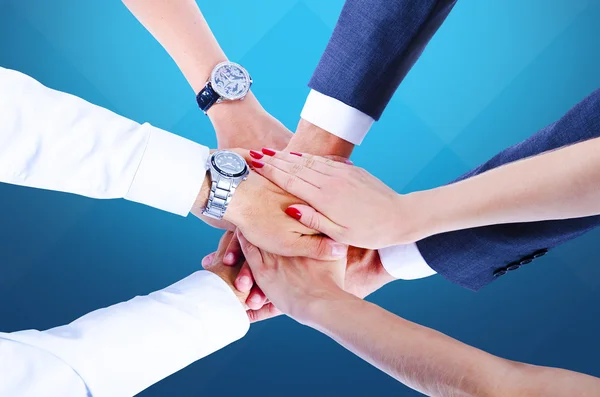 Teamwork,holding hands,handshake,business background — Stock Photo, Image