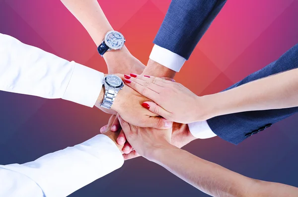 Teamwork,holding hands,handshake,business background — Stock Photo, Image