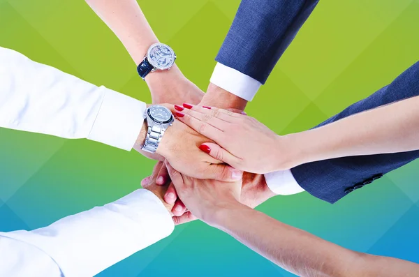 Teamwork,holding hands,handshake,business background — Stock Photo, Image