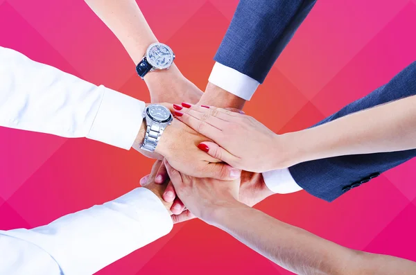 Takım çalışması, Holding hands, handshake, iş geçmişi — Stok fotoğraf