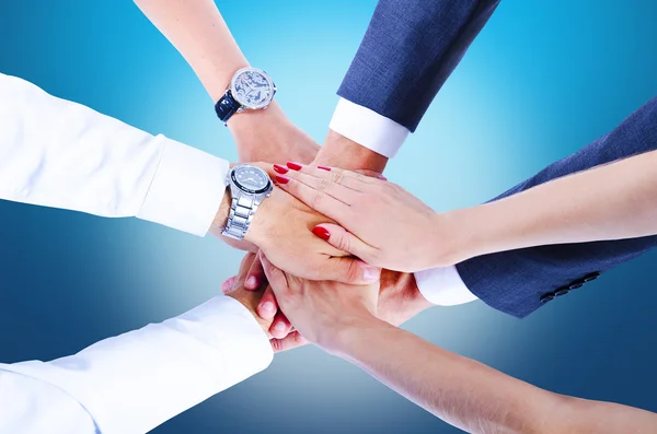 Teamwork,holding hands,handshake,business background — Stock Photo, Image