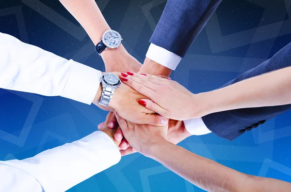 Teamwork,holding hands,handshake,business background — Stock Photo, Image