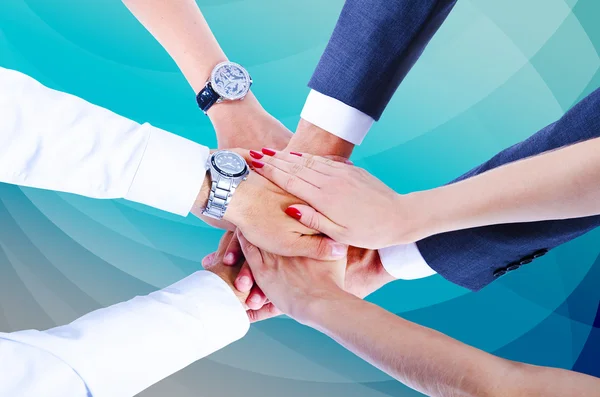 Teamwork,holding hands,handshake,business background — Stock Photo, Image