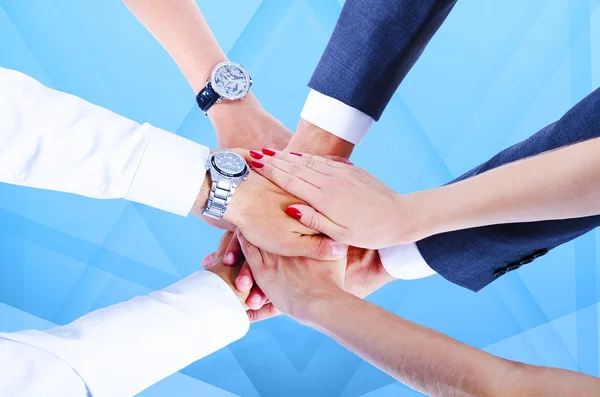 Teamwork,holding hands,handshake,business background — Stock Photo, Image