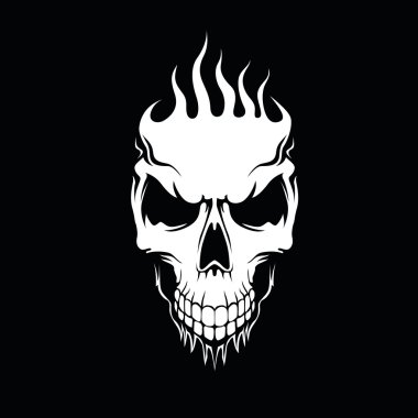 siyah-beyaz kafatası, canavar, kötü, korkunç