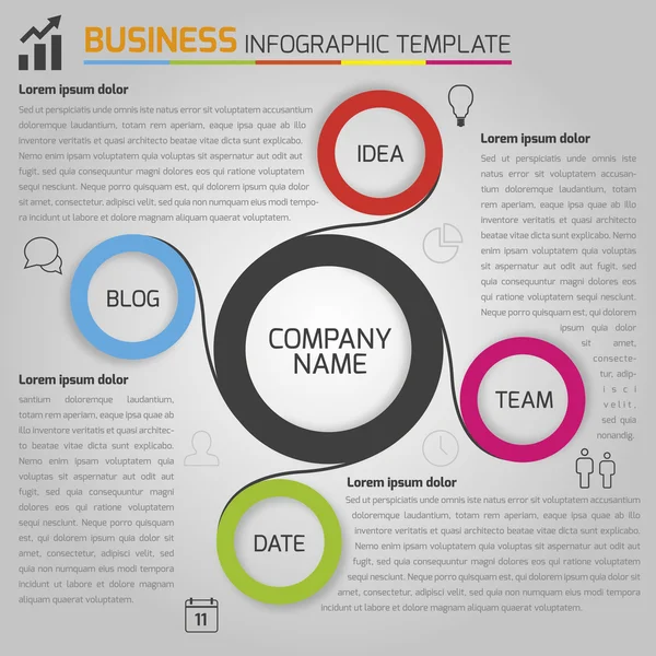 Business Light-Infografik-Vorlage mit Kreisen — Stockvektor