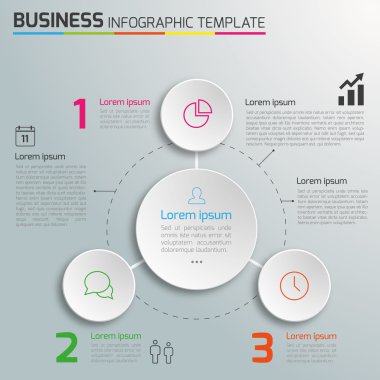 3 adımda infographics ışık vektör arka plan