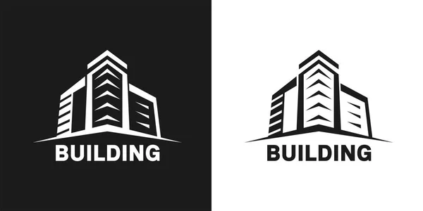 Logo Construction Building Skyscraper Perspective — Stock Vector