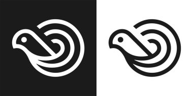 Satırlardan logo kuşu Minimalizm modern simgesi