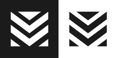 Paralel çizgilerden M harfinin karesi