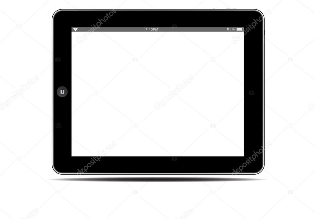 Blank screen black tablet pc horizontal