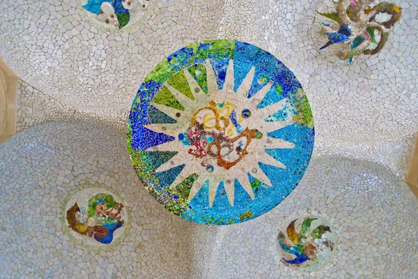 Parc Guell Tile by Gaudi Design Barcelona — Stock Photo, Image