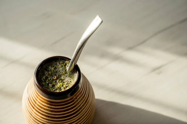 Yerba Mate Cerámica Matero Bombilla —  Fotos de Stock