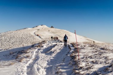 Kış manzarası, Polonina Wetliska, Smerek, Bieszczady Ulusal Parkı, Polonya.