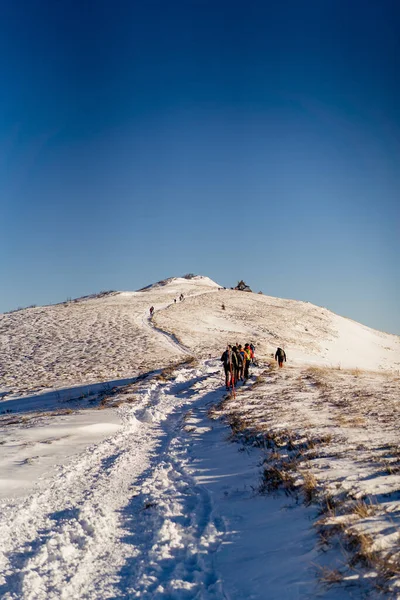 Paesaggio Montano Invernale Polonina Wetliska Smerek Parco Nazionale Bieszczady Polonia — Foto Stock