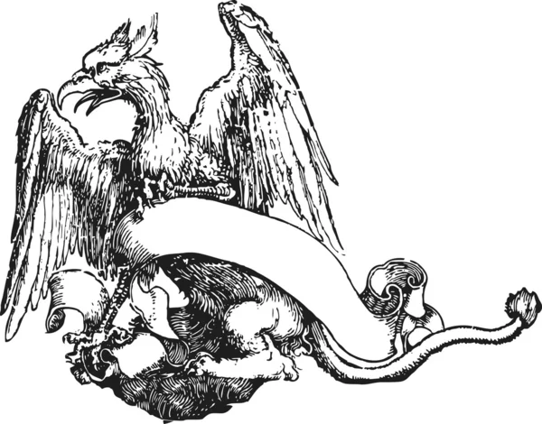 Класичний банер зі стрічкою орла — стоковий вектор