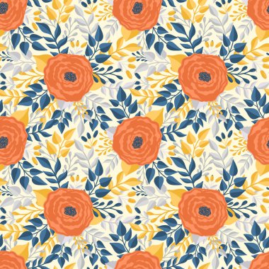 Kusursuz desenli çiçek. Zarif çiçek deseni. Botanik deseni. Moda baskısı.