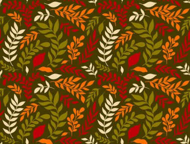 Kusursuz desenli siluet bitki dalı. Süs tasarımı soyut botanik element arka planı.