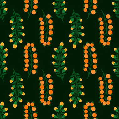 Kusursuz desenli çiçekli arka plan. Botanik bitkisi tekrarlama motifi. Güzel böğürtlen dalı süsü..