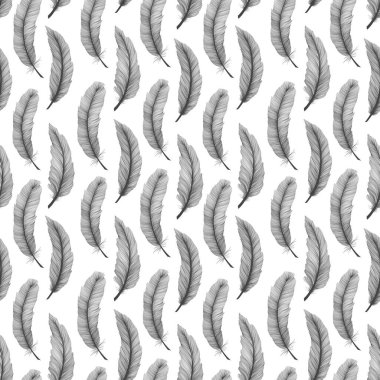 Kusursuz desenli Kabile Tüyleri dekorasyonu. Etnik boho tarzı el çizimi.