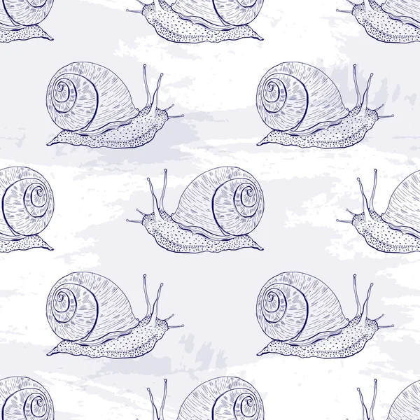 Seamless pattern snail. Drawing sketch style hand draw. — Διανυσματικό Αρχείο