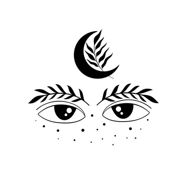 Kwade oog authentieke sign.Astrologie boho heks symbool amulet.Sacred mystieke decoratie trendy stijl. — Stockvector