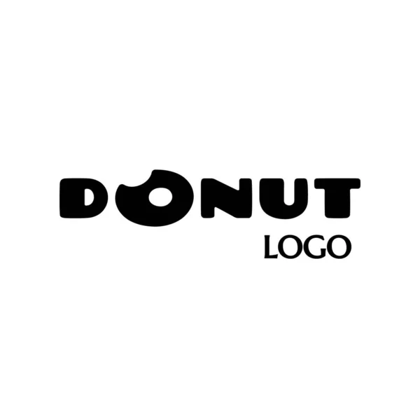 Vectortekst Logo Voor Donut Sticker Met Tekst Donut Icoon Label — Stockvector