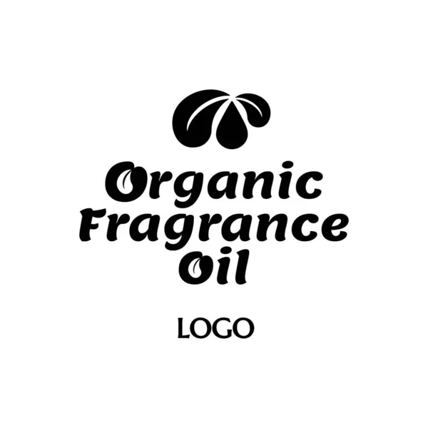 Logotipo Vetor Óleo Fragrância Orgânica Com Texto Silhueta Perfume Logotipo — Vetor de Stock