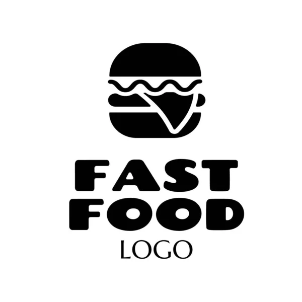 Logo Fast Food Wektor Naklejki Tekstem Burger Etykieta Napisem Słowa — Wektor stockowy
