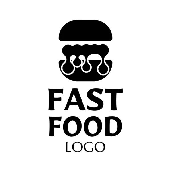 Logo Fast Food Wektor Naklejki Tekstem Burger Etykieta Napisem Słowa — Wektor stockowy