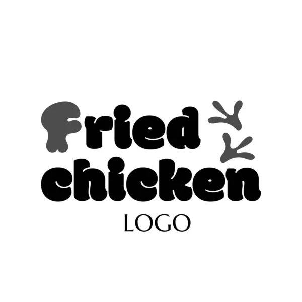 Logotipo Vetor Fast Food Adesivo Com Texto Baqueta Frango Etiqueta — Vetor de Stock