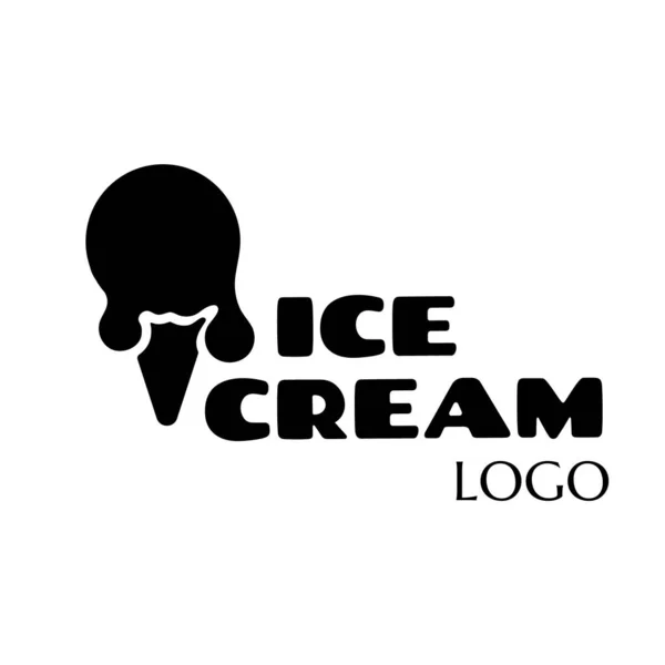 Metin Dondurmalı Fast Food Vektör Logosu Ice Cream Için Harflerle — Stok Vektör