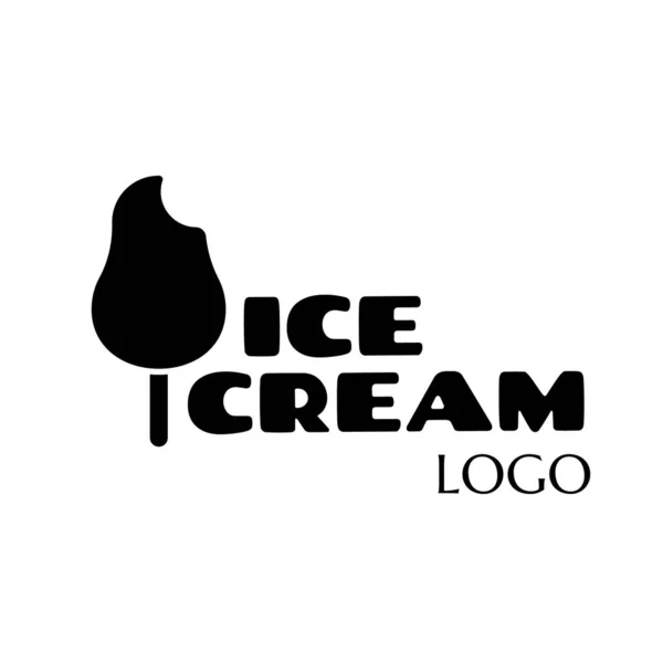 Metin Dondurmalı Fast Food Vektör Logosu Ice Cream Için Harflerle — Stok Vektör