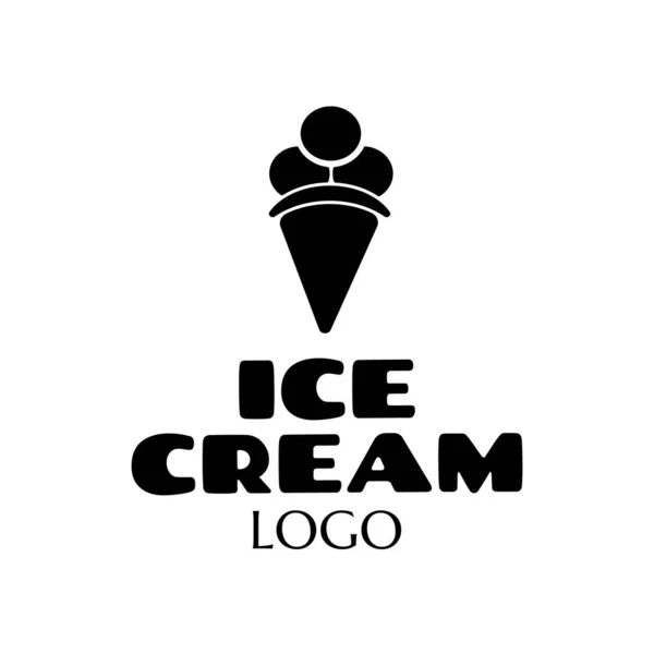 Metin Dondurmalı Fast Food Vektör Logosu Ice Cream Için Harflerle — Stok Vektör