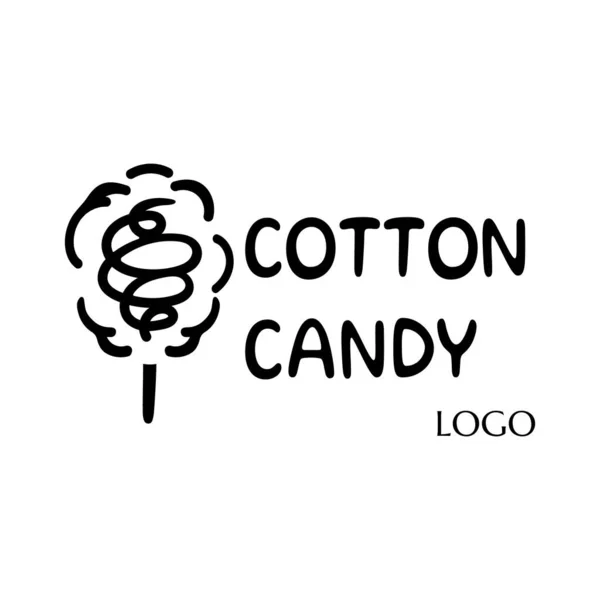 Pamuk Helva Sarmal Şekil Vektör Metin Logosu Etiketi Üzerinde Cotton — Stok Vektör