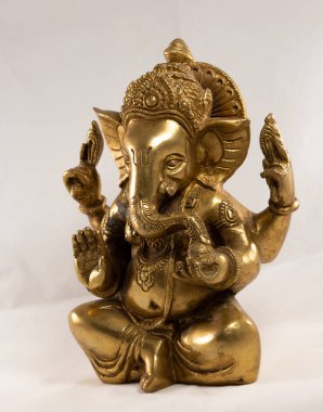 Ganesha 'nın bronz heykelciği. Yüksek kalite fotoğraf