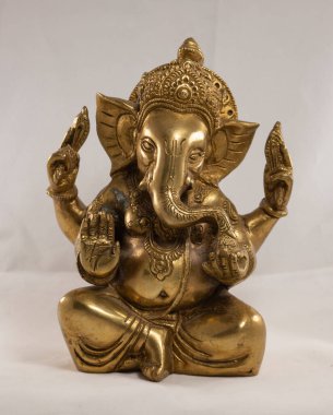 Ganesha 'nın bronz heykelciği. Yüksek kalite fotoğraf