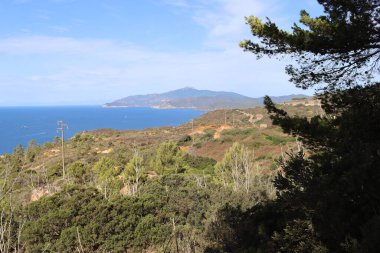 Massawa, Eritre-Eylül 02, 2021: Massawa 'dan Asmara' ya giden Eritre Kızıl Denizi 'nden inanılmaz manzara. Kötü hava ve bazı yeşil alanlar.