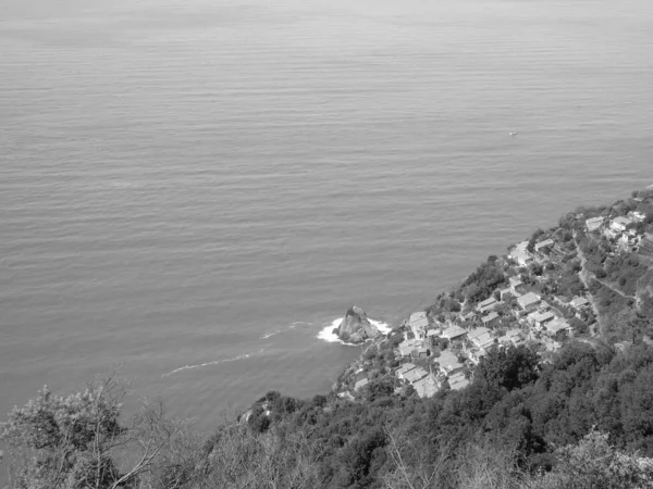 Liguria Italia Octubre 2021 Hermosa Fotografía Blanco Negro Los Lugares —  Fotos de Stock
