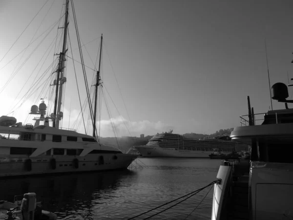 Liguria Italy October 2021 Beautiful Photography Black White Ligurian Places — Stock Photo, Image