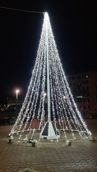 Genova Italy December 2021 Beautiful Christmas Decorations City Genova Led — Stock fotografie
