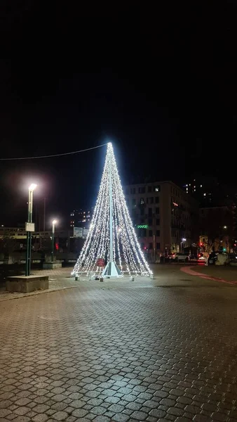 Genova Italy December 2021 Beautiful Christmas Decorations City Genova Led — Zdjęcie stockowe