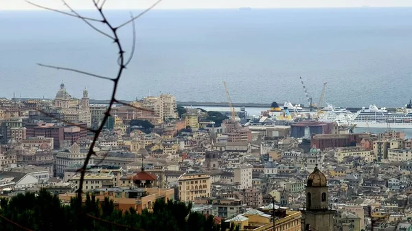 Genova Italy January 2022 Aerial View Port Genova Beautiful Photographyof — Stok fotoğraf